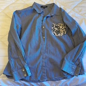 Thakoon for design nation xl striped button down